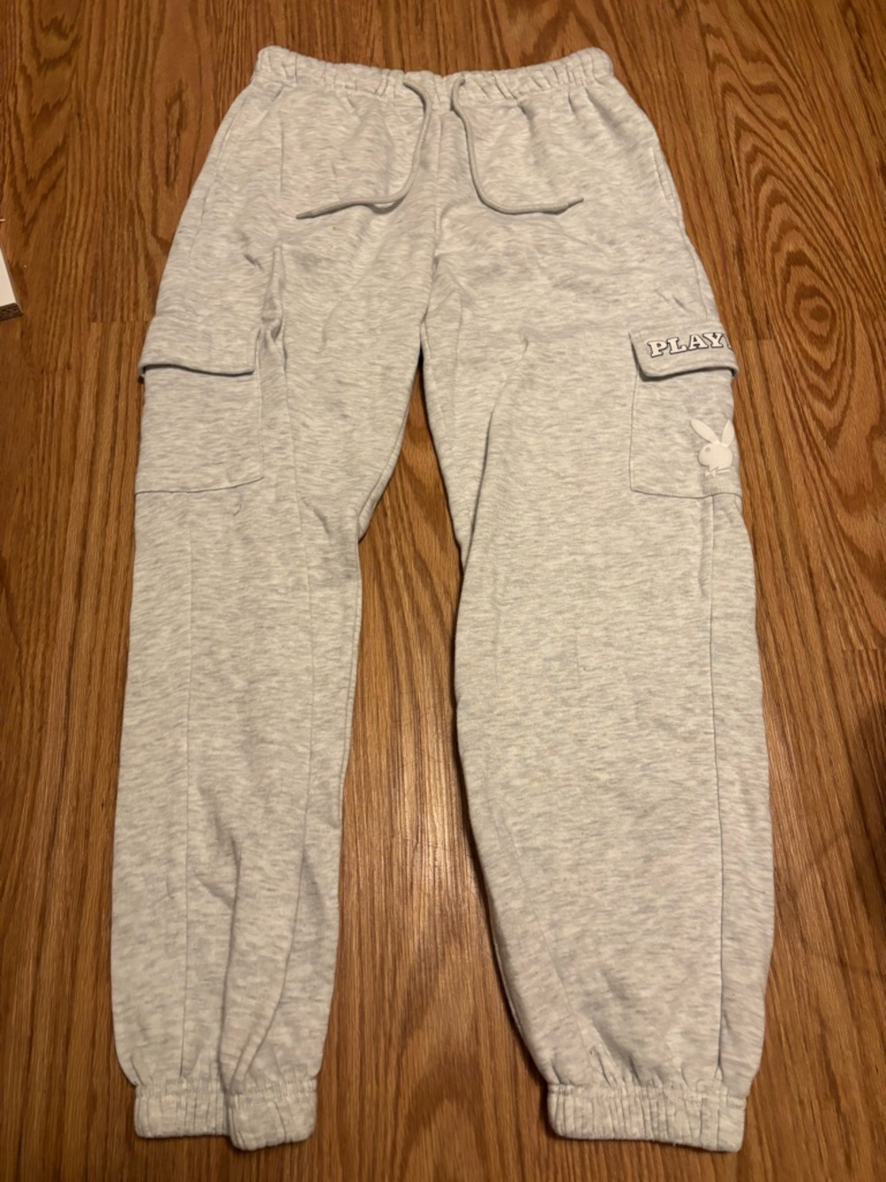 PLAYBOY Light Gray Cargo Jogger Sweatpants